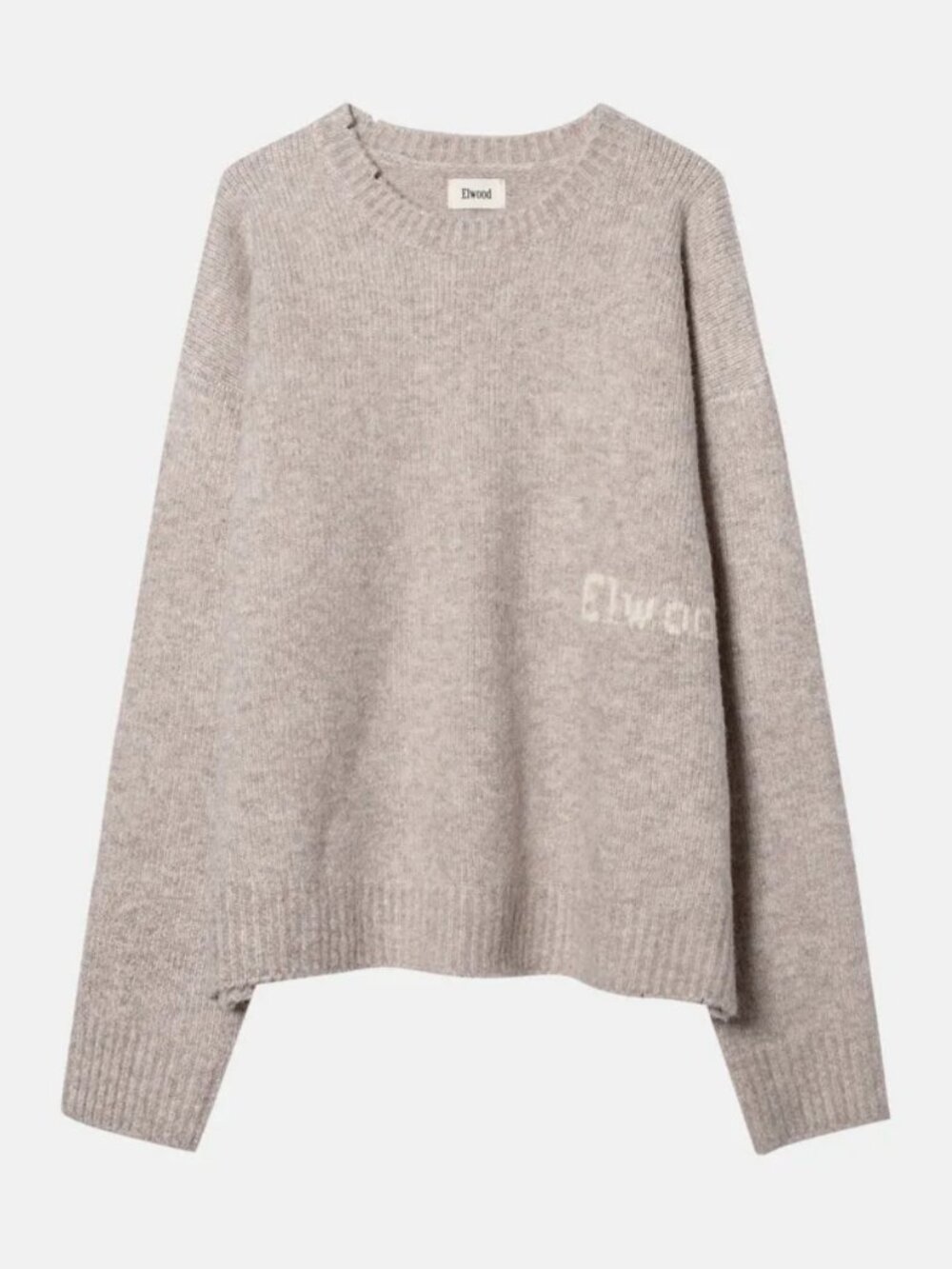 Elwood Relaxed Knit Crewneck Sweater Oatmeal Unisex Sz. M